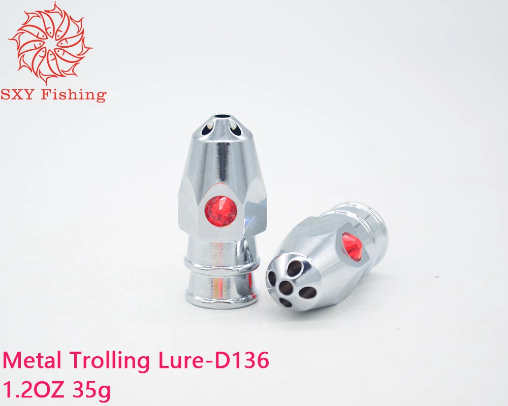 Sxy Fishing Metal Trolling Lure Big Game Lure Metal Head Bait Fishing Lure Diy Jet Head Bait Super Smoker Head D136 35G 1.2Oz