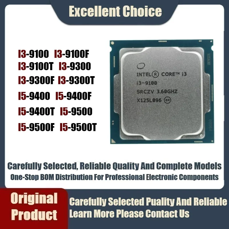 100% Nuovo I3-9100 I3-9100F I3-9100T I3-9300 I3-9300T I5-6402P I5-9400 I5-9400F I5-9400T I5-9500 I5-9500F I5-9500T Cpu Bga