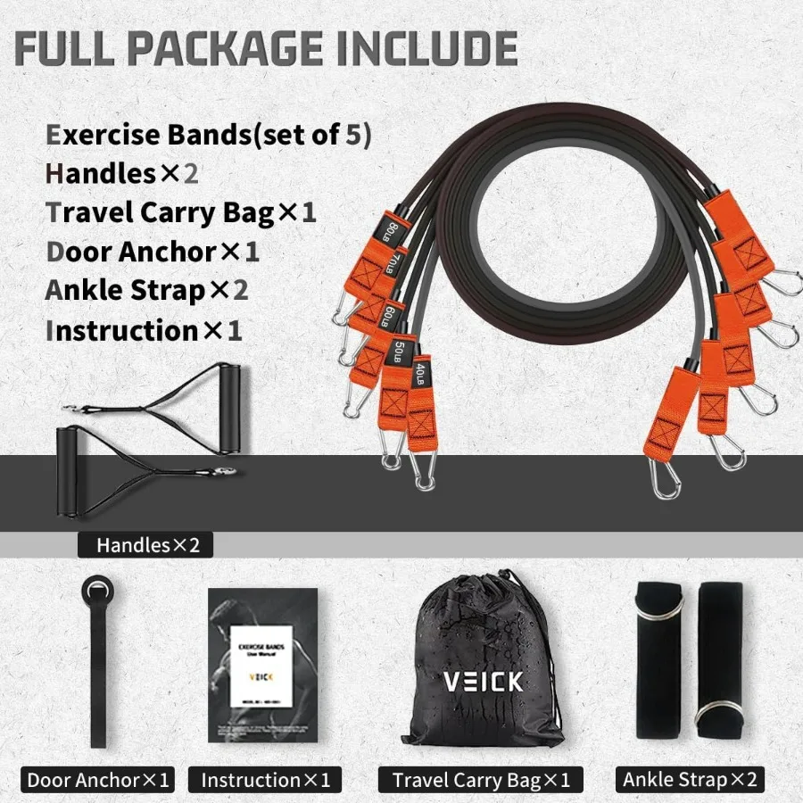 Resistance Bands, Exercise Bands, Workout Bands, Resistance Bands for Working Out with Handles for Men and Women, Exercising Ban