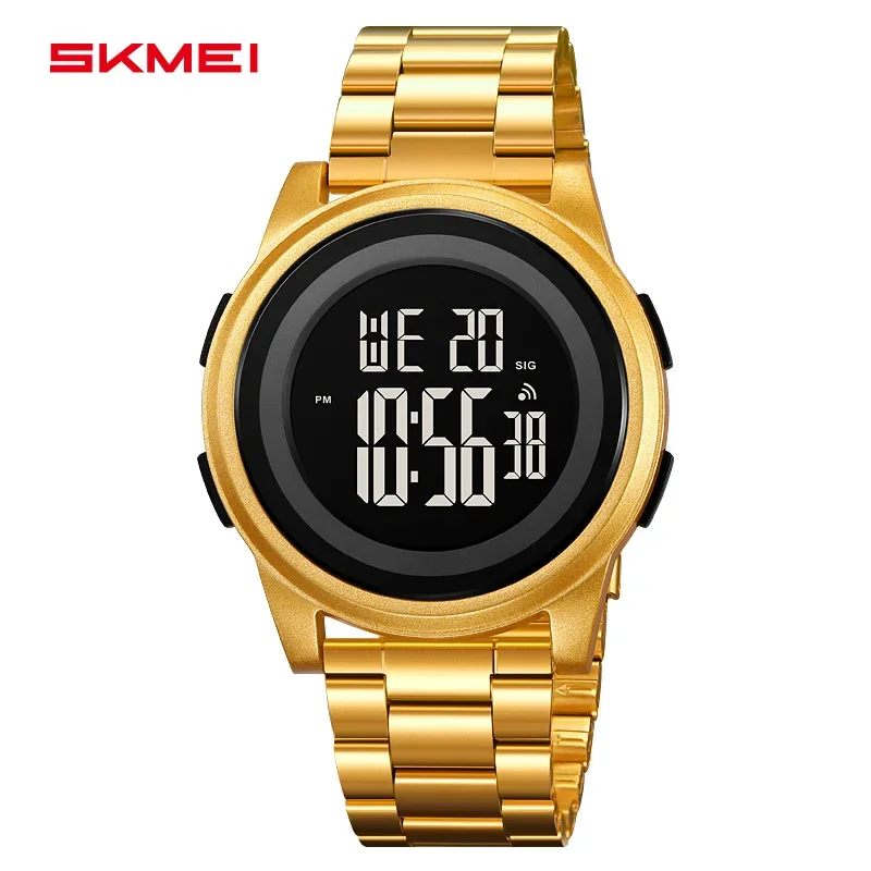 SKMEI 2379 Luxury Stainless Steel Waterproof Watch for Men Electronic Sports Digital Mens Wristwatches Man Clock Reloj Masculino