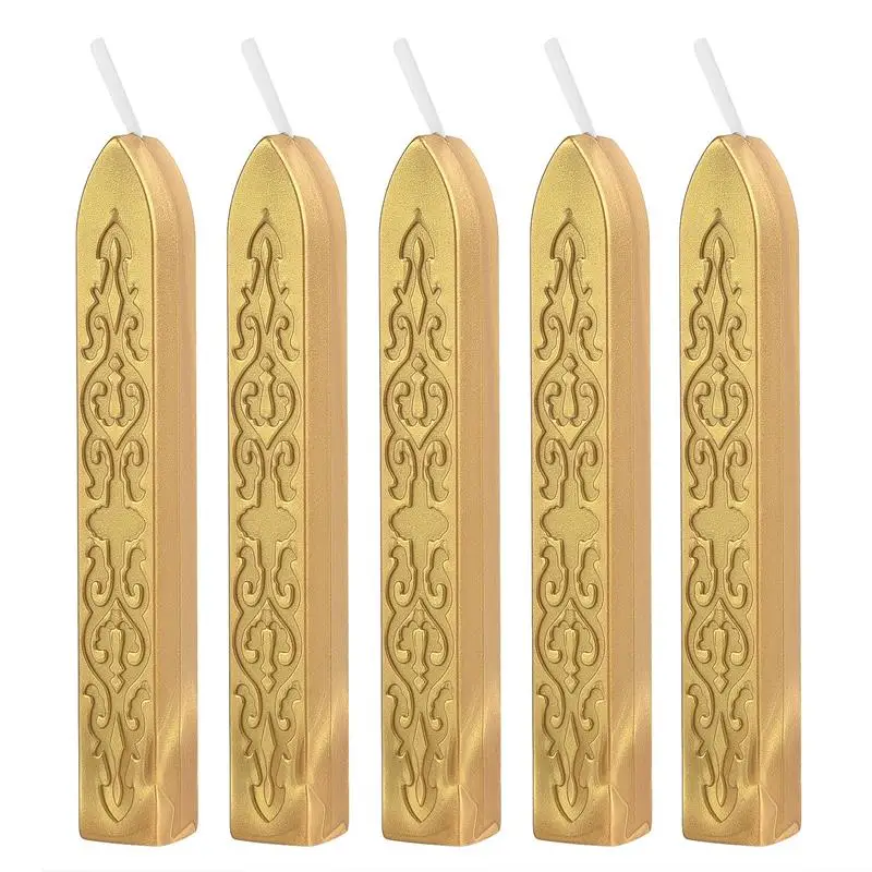 Pack of 5 Solid Color Sealing Wax Sticks for Envelopes, Invitations, and Gifts