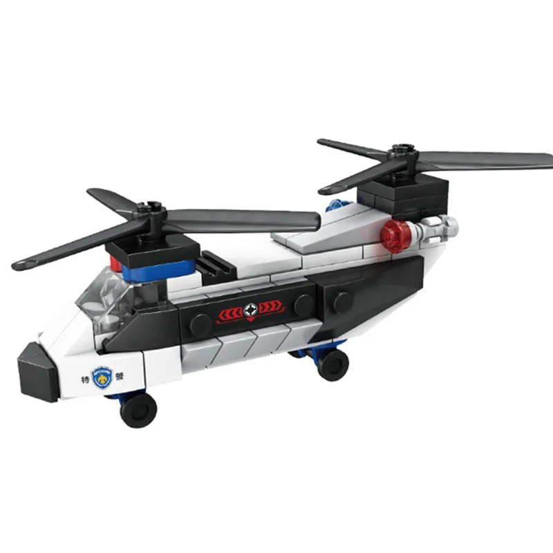 NEW DIY MOC City Plane SWAT Super Dual-Rotor Helicopter Famous