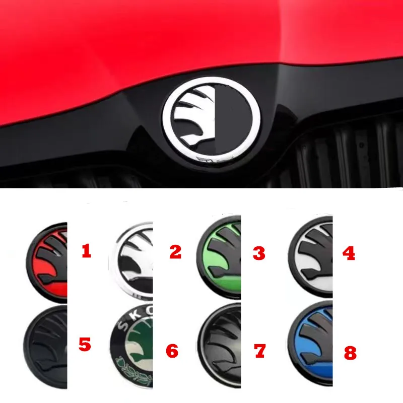 8cm 9cm Car Front Emblem Rear Trunk Badge Sticker For Skoda Octavia
