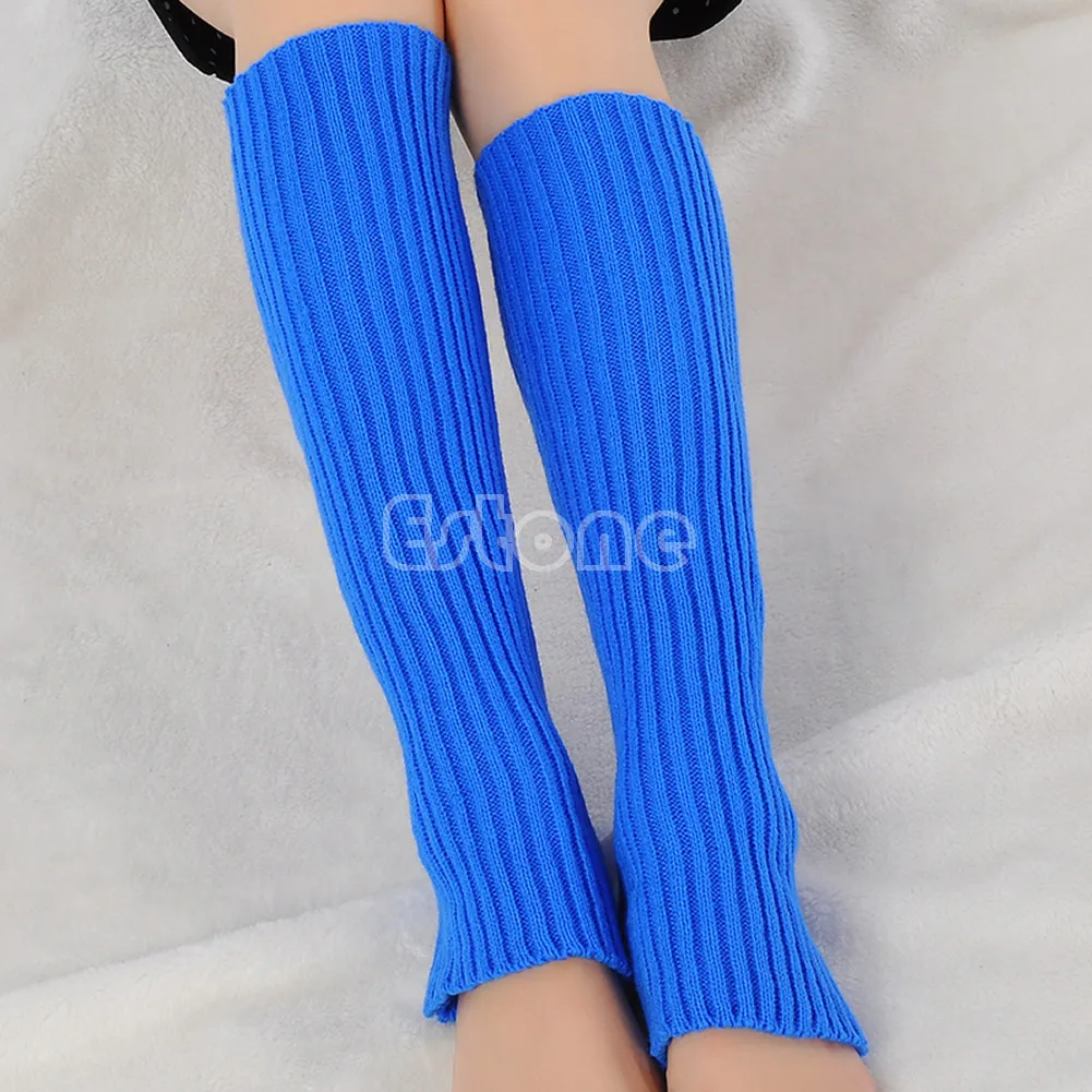 

F62D Women's Crochet Knit High Knee Winter Wool Leg Warmers Leggings Socks