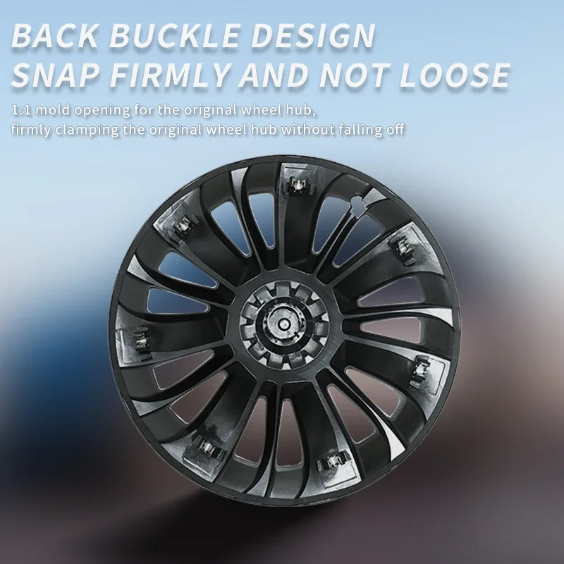 Hub Cap 4PCS Performance Replacement 19 Inch Automobile Hubcap Full Rim Cover Accessories for Tesla Model Y