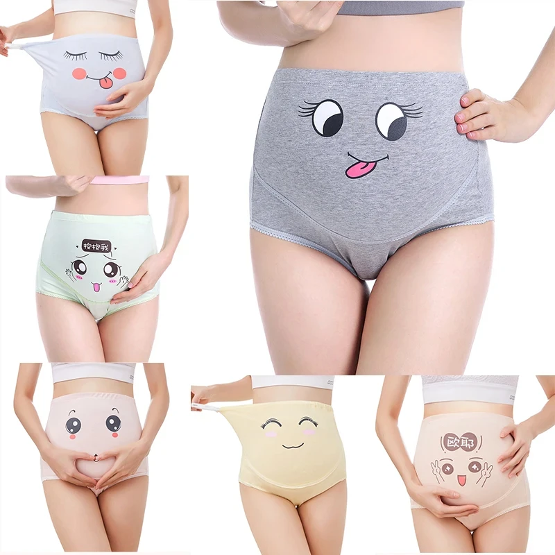 Mutandine di cotone per la biancheria intima di maternità incinta Mutandine vestiti per le donne incinte Slip di gravidanza Intimo di maternità a vita alta