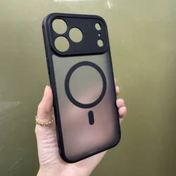 Luxury Matte Clear Case with Strap & Camera Protection for MagSafe Wireless Charging (No strap)