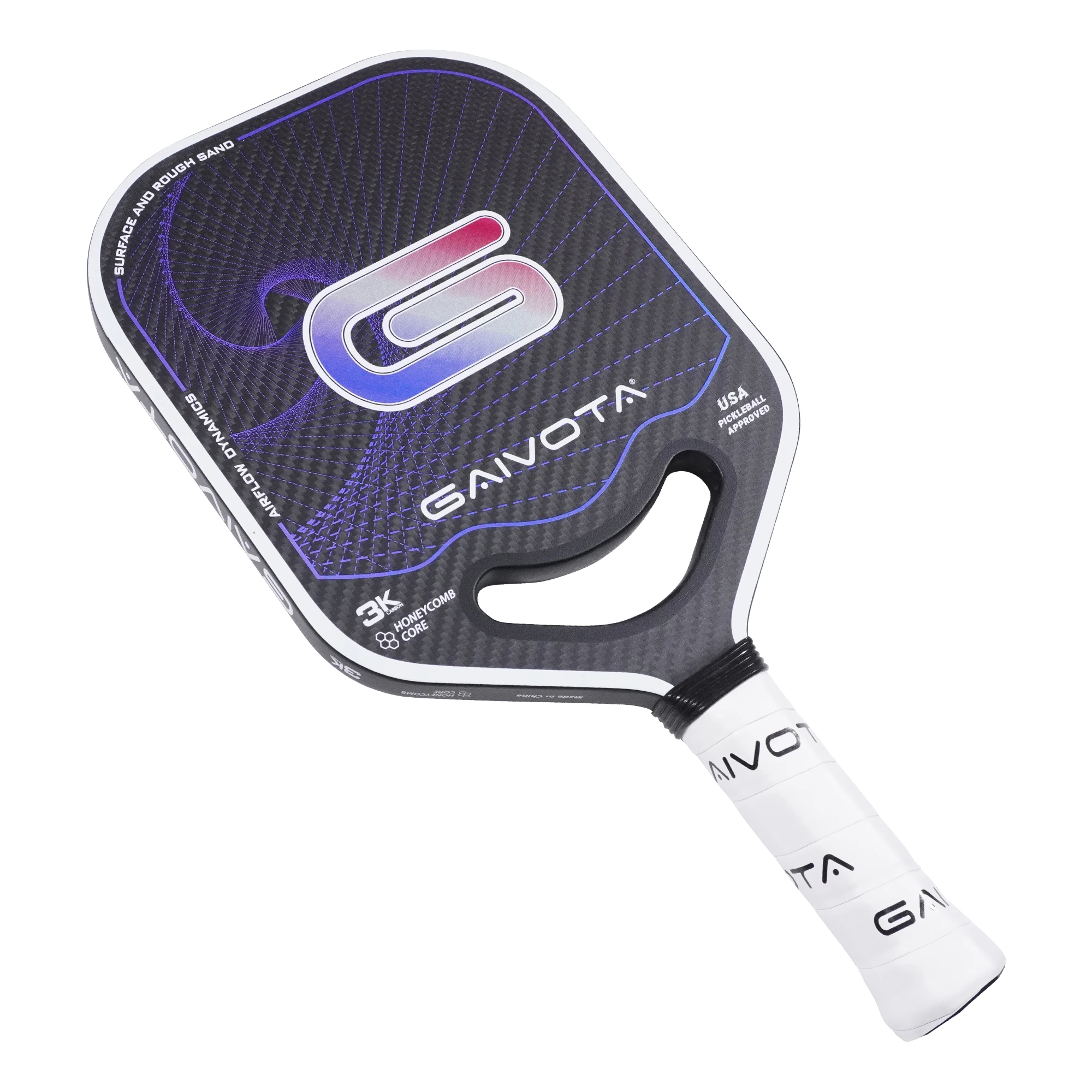 Pickleball Racket Carbon Fiber 3K Lightweight Frameless 16mm Surface Coarse Sand Rotation Control GAIVOTA-PK10 pickleball paddles set