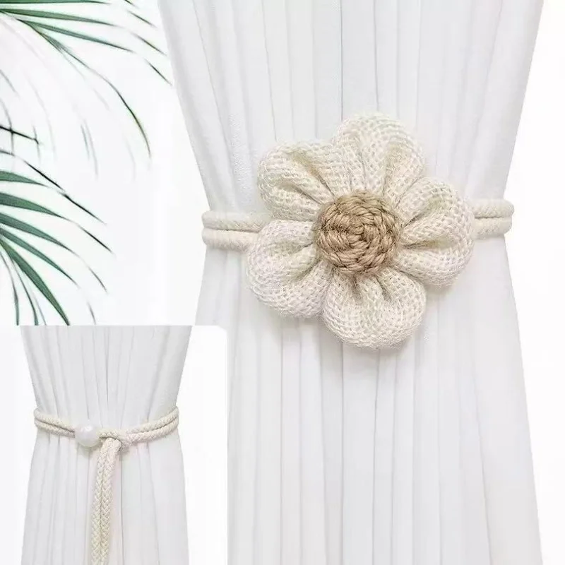 2PCS Flower Decoration Curtain Tie Adjustable Modern Simple Curtain Tie Accessories Room Tieback Home Decor curtain accessories,curtain tiebacks