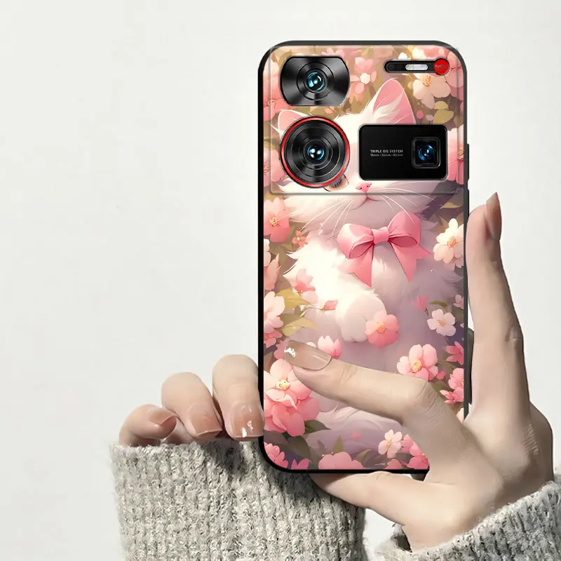 Shockproof Soft Silicone TPU Phone Case with Cat and Dog Design - Back Cover s