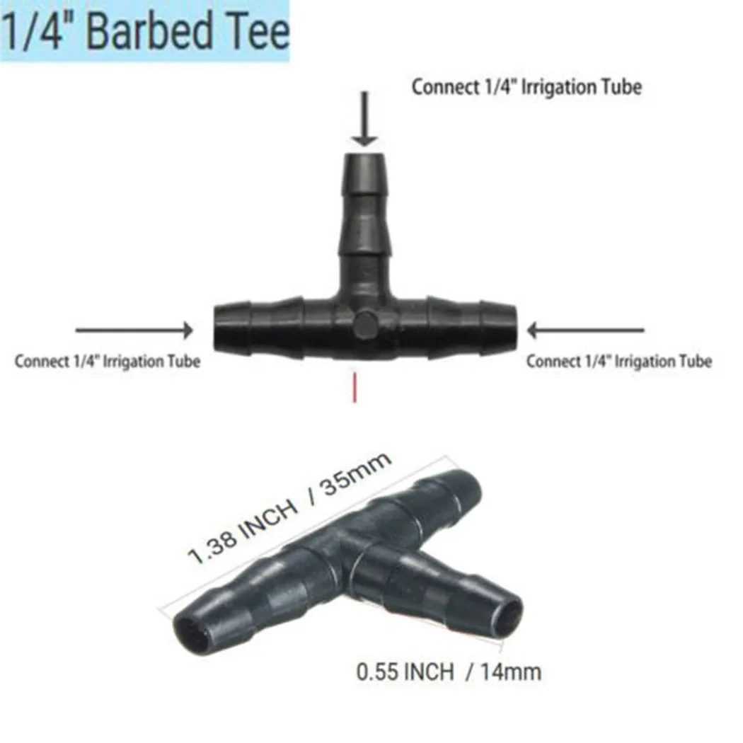 

Joint Dripper Tee Water Fittings Irrigation 100Pcs Atomization Black Connection Drip Drippers Brand New Durable