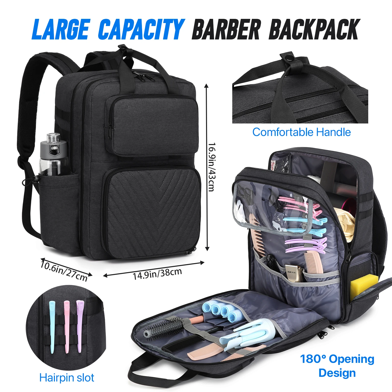 다기능 이발사 백팩 미용 여행 가방 이발사 미용사 백팩 전문 살롱 수납 숄더백..