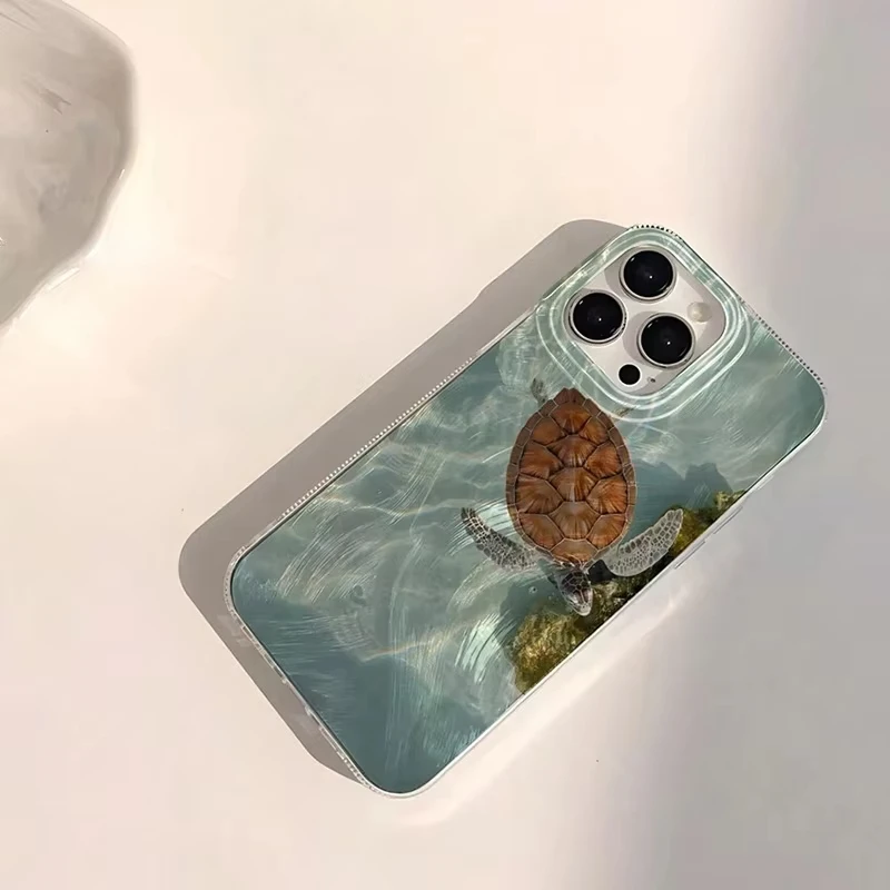 Cool Turtle Seaside Pattern IMD Phone Case Cover
