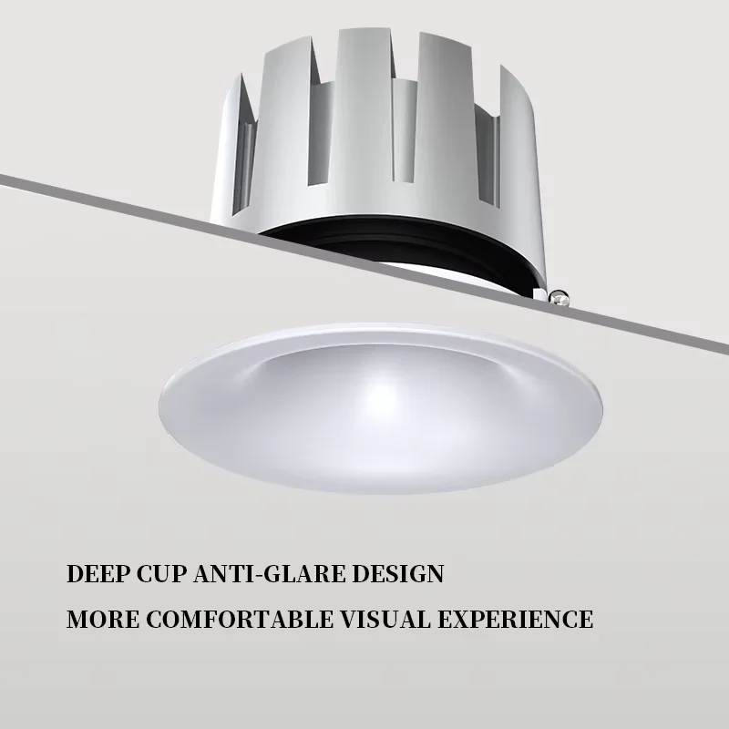 내장형 LED COB 스팟 조명 5W 7W 10W 눈부심 방지 곡면형 화이트 블랙 다운라이트 12W 15W 18W CRI92 가정용 매장 사무실용