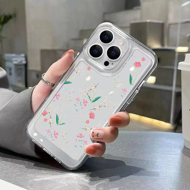 Small Floral Soft Silicone Clear Phone Case