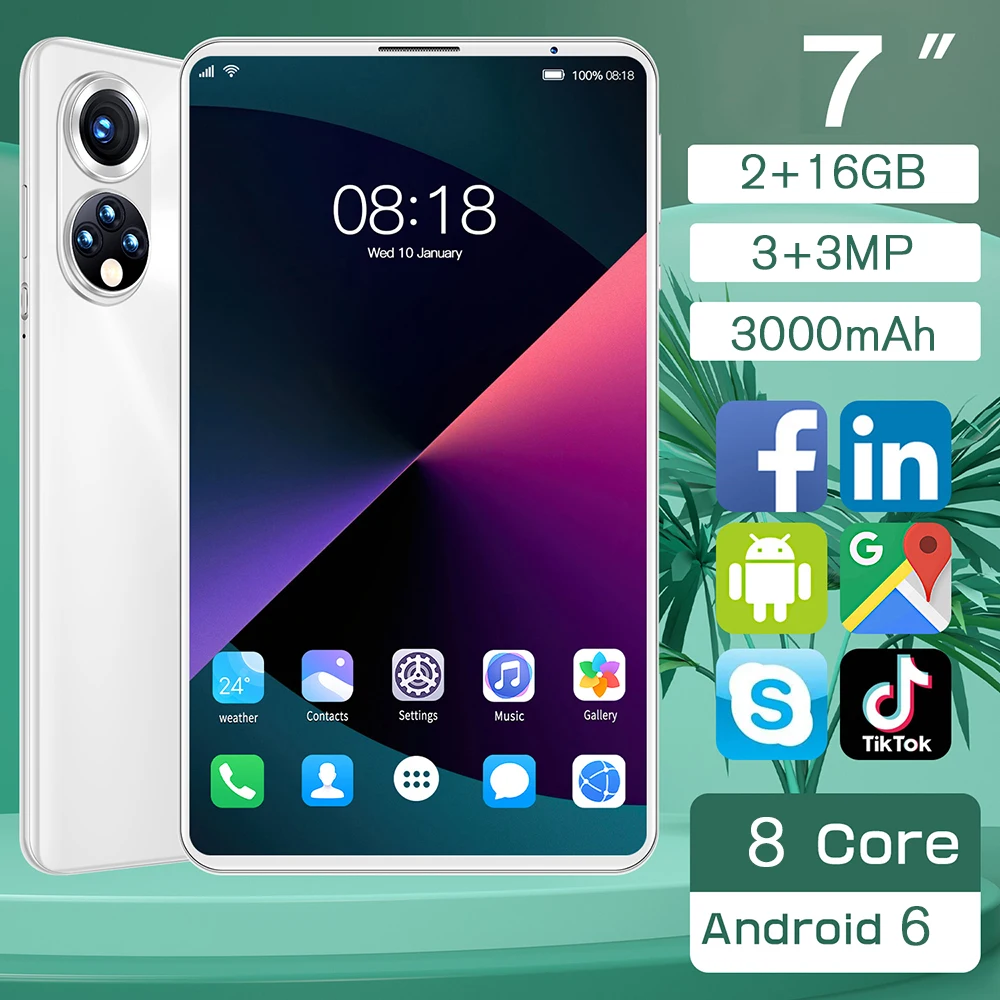Планшетный ПК X50 7 дюймов 2 Гб RAM 16 ROM 3G LTE 3/3MP 800X1280 Android 6 Bluetooth планшетный с чехлом