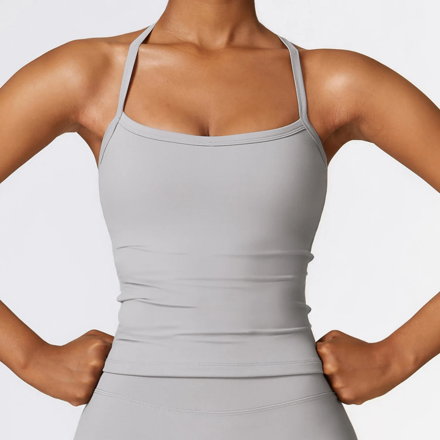 Crossed Back Wide Strap Push-up Sports Bra Women Shock Proof Running Fitness Sweat Absorption Top Padded Workout Yoga Tanks 4