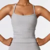 Crossed Back Wide Strap Push-up Sports Bra Women Shock Proof Running Fitness Sweat Absorption Top Padded Workout Yoga Tanks 4