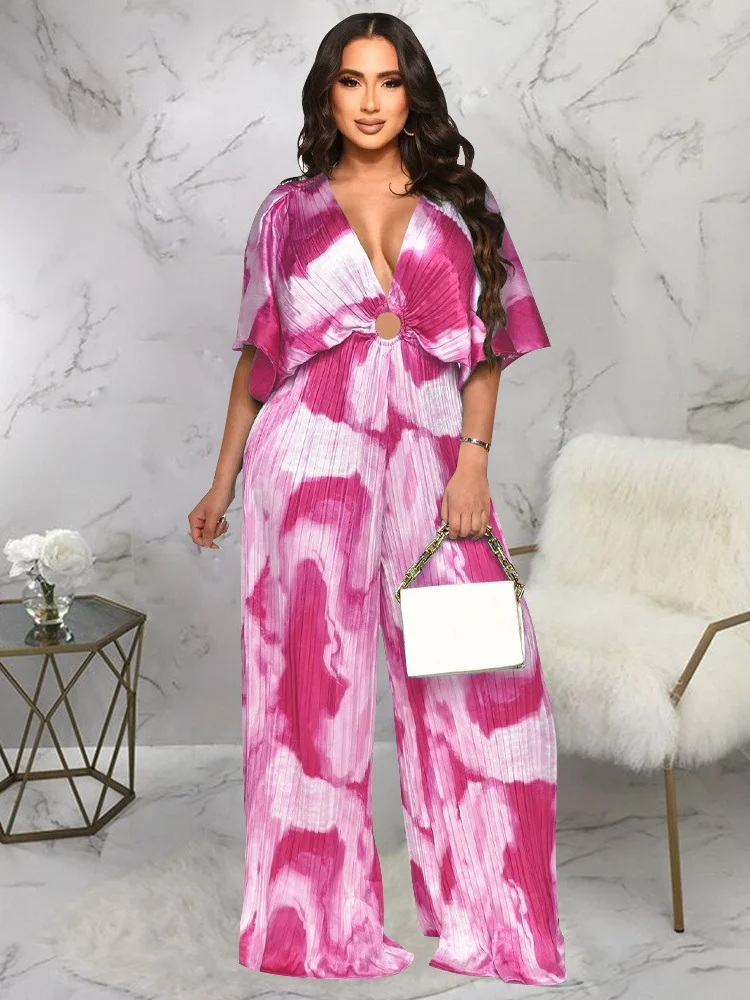 Wmstar Jumpsuit Women One Piece Outfit Clothing Printed Sexy Short Sleeve New Summer Casual Bodysuit Wholesale Dropshipping 2024