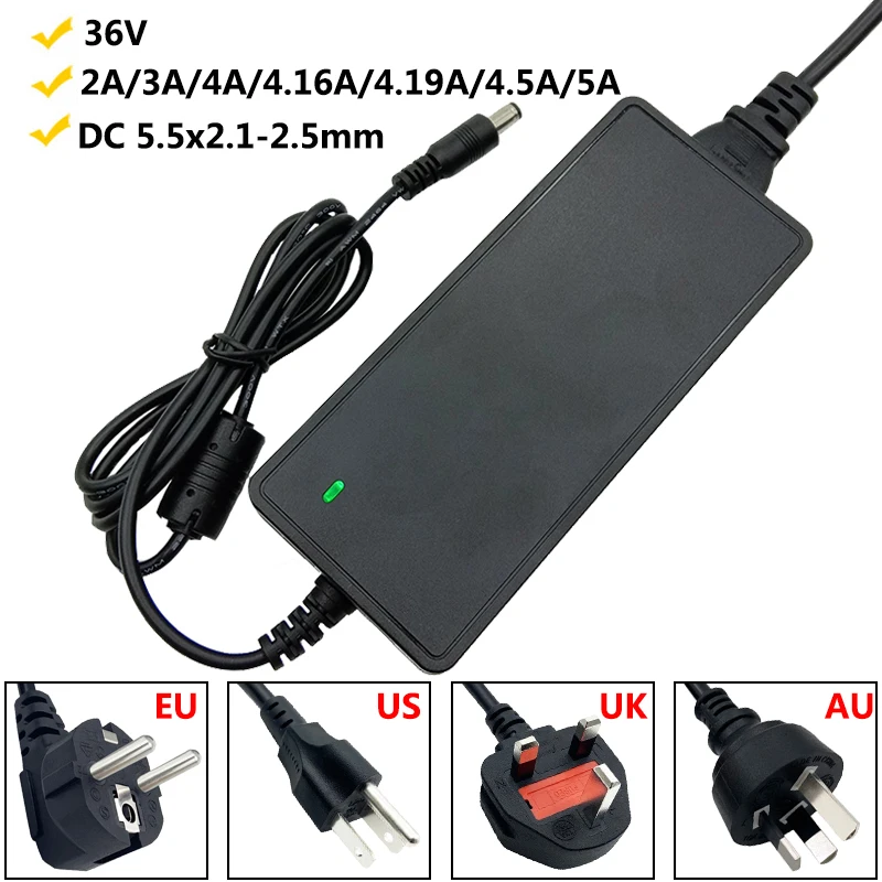 Adattatore 36 V Ac Dc 36 V 3A 4A 5A 4.16A Adattatore 36 V5A 36 Volt Alimentatore 36 V3A 4.19A 2A 4.5A Trasformatore 5.5*2.5Mm Commutazione