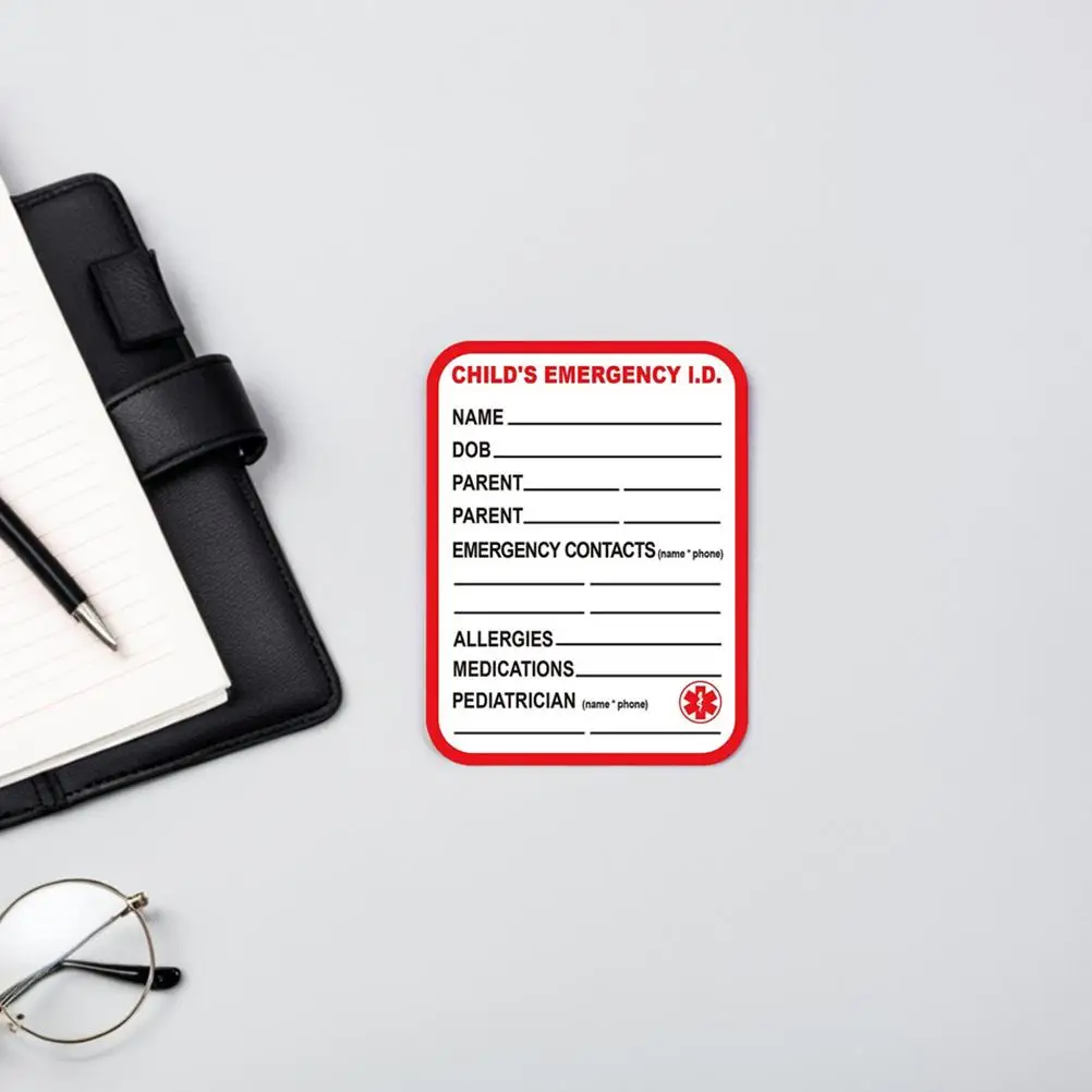 10 Pcs 의료 정보 태그 경고 스티커 학생 드라이버 의류 라벨 요양원 어린이