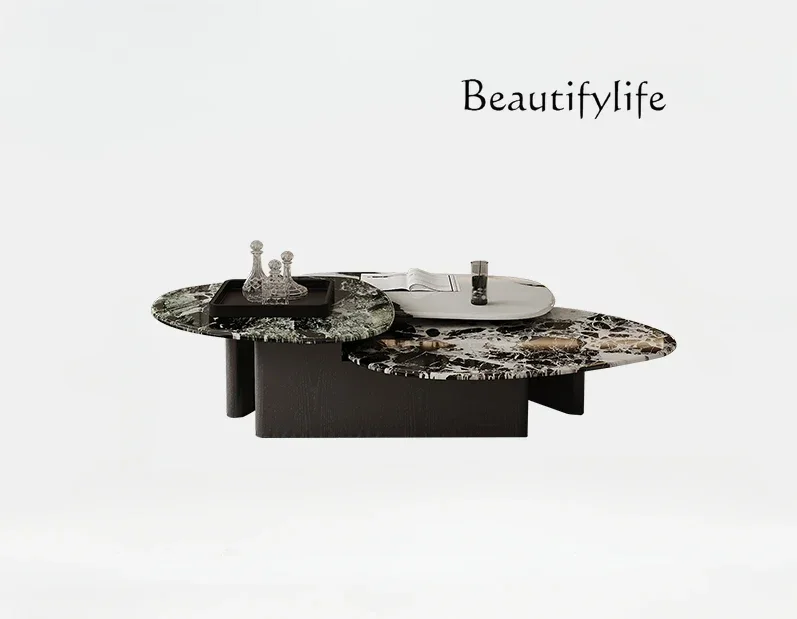 

Italian Marble Tea Table Size Combination Living Room High-End Designer Home Tea Table