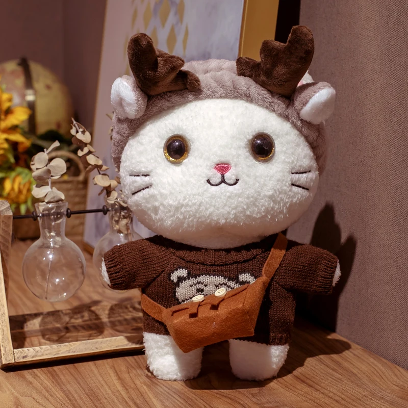 Kawaii 27 СМ Кот лалафан утка мультфильм плюшевая игрушка с одеждой мягкие животные