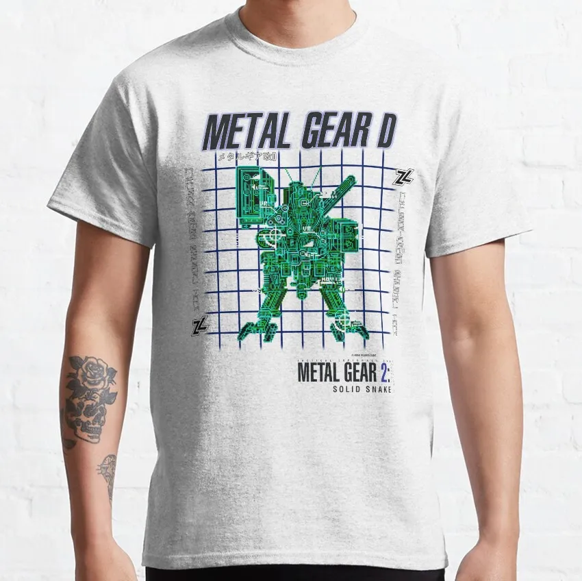 Metal Gear Solid Big Boss Sketch Graphic Cotton T-Shirt - Plus Size Men's Gaming Apparel