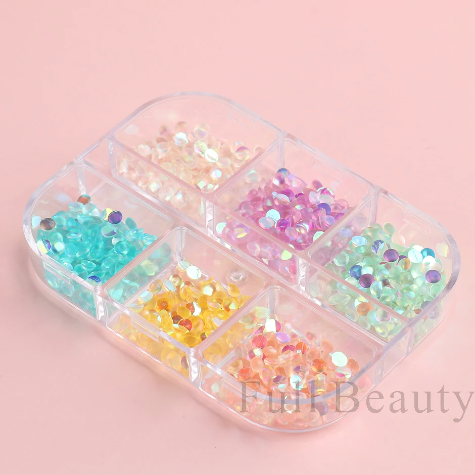 Acrylic Mermaid Round Beads Nails Art Decoration 3D Crystal Teardrop Colorful Jewelry Charms Kawaii Ornaments Accessories LY2052
