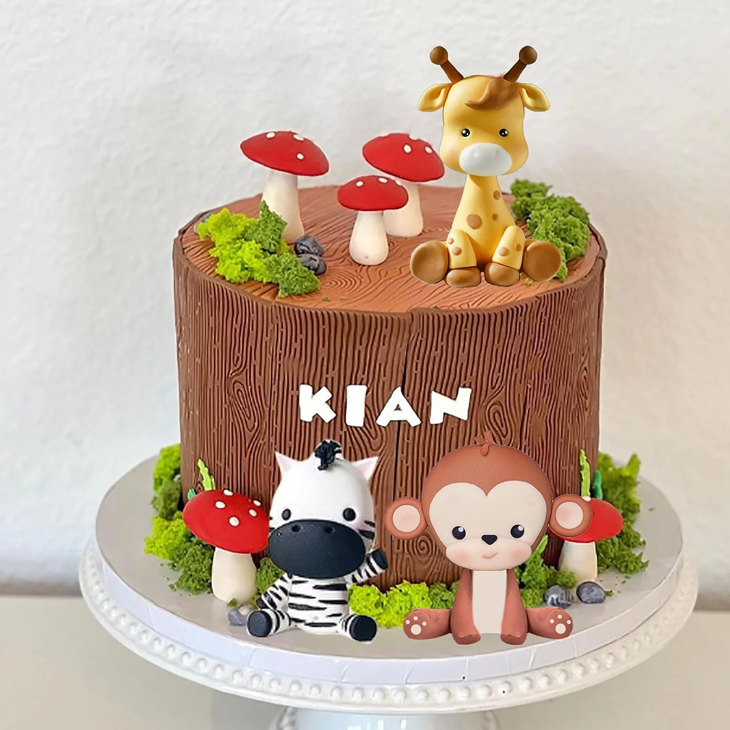 Decoración Para Pasteles De Animales Selva 24 Piezas - Incluye Jirafa, León, Elefante, Mono Y Mini Globos