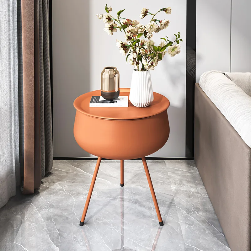 

Nordic Sofa Iron Coffee Table Bedroom Bedside Table Living Room Small Apartment Small Round Table Mini Bedside Table