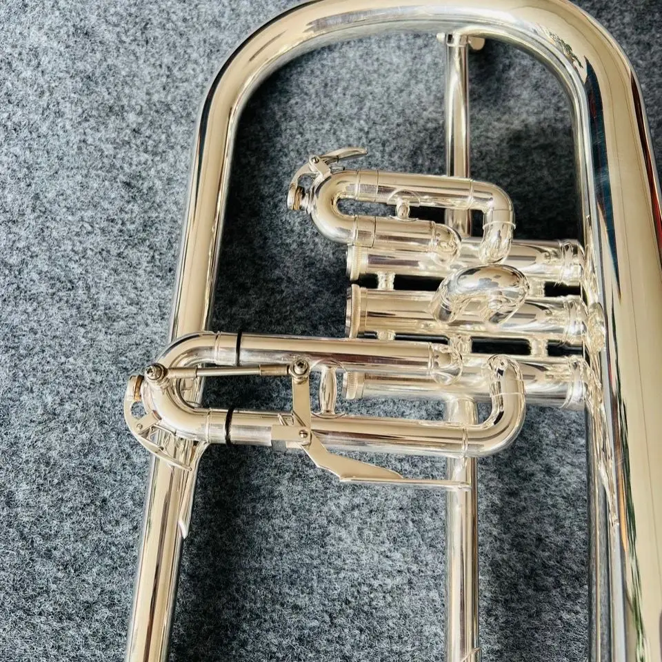 Professional flugelhorn B-flat all silver made flugelhorn jazz instrument soft sound professional-grade tone trumpet horn