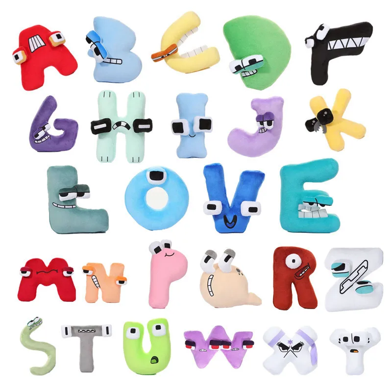 New Alphabet Lore Plush Toys 26 letters Kawaii Animal Plushi Education Doll For Kids Adults Halloween Christmas Gift cow bedside lamp 3d animal lamps for adults cow light western table lamp highland cow table lamp for bedroom western desk lamp