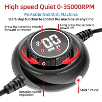 35000RPM Manicure Machine Electric Nail Drill Portable Nail Lathe Electric Manicure Cutter Set Nail Gel Polisher Salon Equipment 2