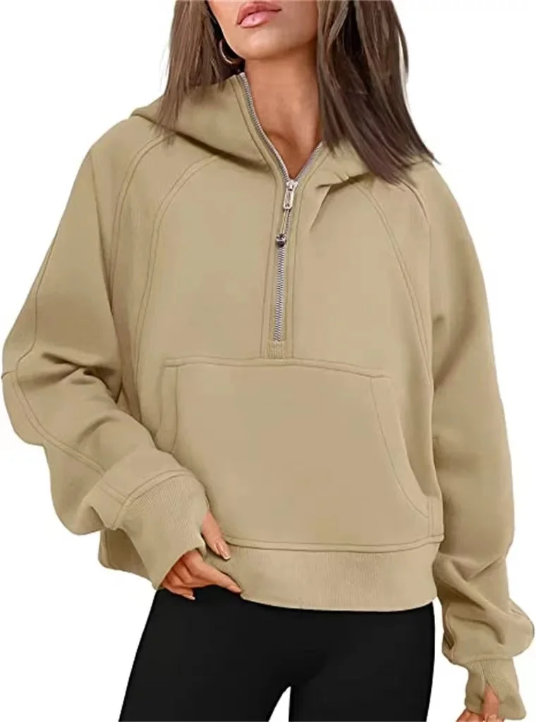 

2023 Autumn Winter Hoodies Women Vintage Warm Zipper Loose Hooded Shirt Casual Oversize Pullover Street Sweatshirt Y2k Clothes
