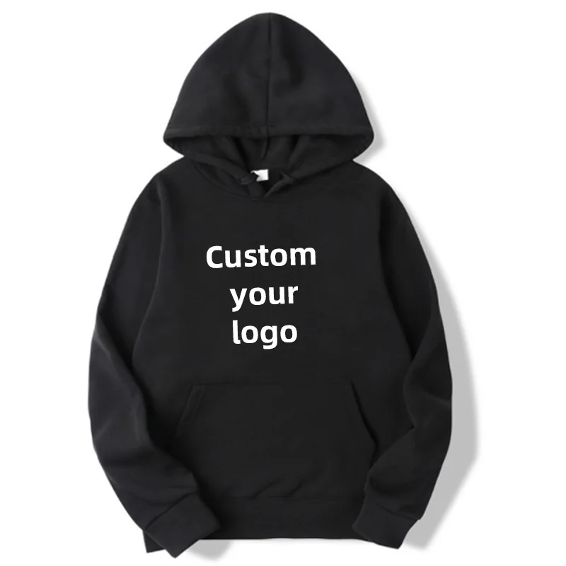 Men and Women DIY Printed Hooded Sweatshirt Loose Pullover  Spring Autumn Winter Cotton Customize your logo Hoodie (S-4XL) 2