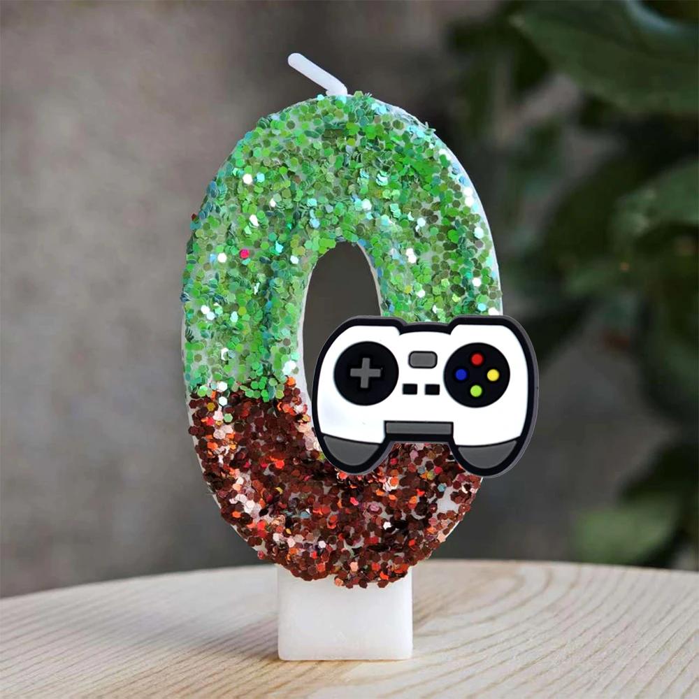 Gamepad Kerze Nummer 0-9 Geburtstag Kuchen Kerze Dekoration Spiel Geburtstag Party Kuchen Topper Baby Dusche Dekor Geschenk – Detail 1