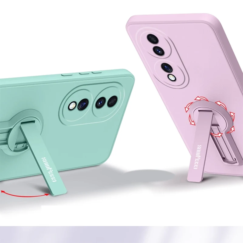 Silicone Soft Phone Case Cover with Holder and Lanyard - Enhanced Protection and Style
