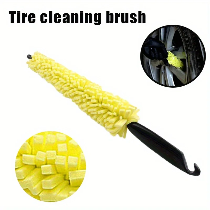 Multifunctional Car Gap Cleaning Brush Tire Cleaning Brush Wheel Hub Steel Bell 28cm 3pcs