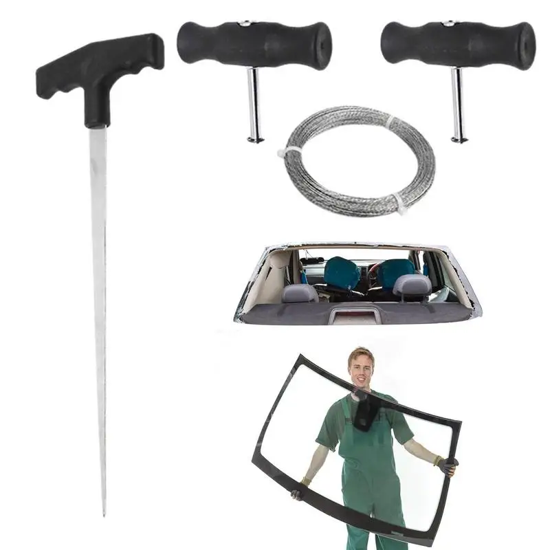 

Windscreen Removal Kit Window Glass Windshield Remover With Threader Windshield Disassembly Tools For Cars Trucks & Car Window