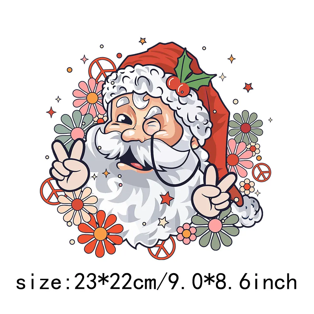 1pc Santa Claus Patch Thermo aufkleber auf Kleidung Wärme übertragung DIY T-Shirt Patches für Kleidung Mode Mädchen Eisen auf Patch – Detail 9