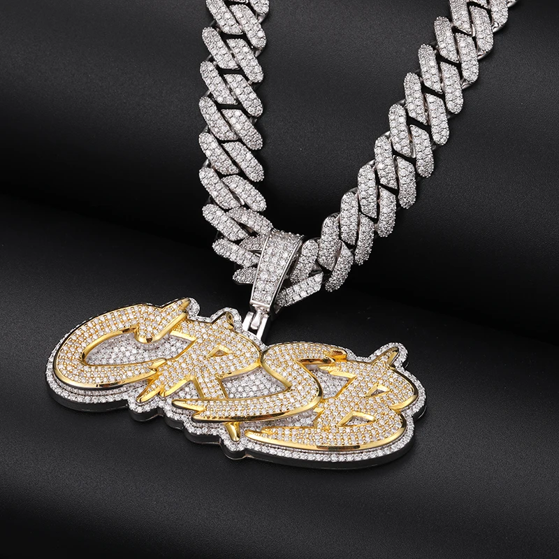 High Quality Styles Letter Pendant Silver 925 Moissanite Iced Out