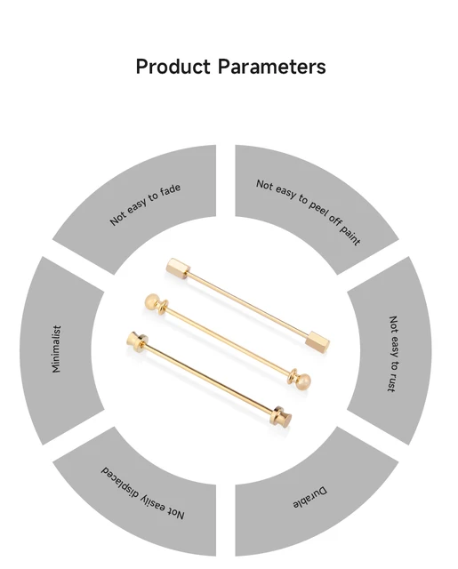 Fermacravatta A Clip 3 Pezzi - Spille Per Colletto Camicia Uomo | Accessorio Elegante Per Cravatte - Foto 2