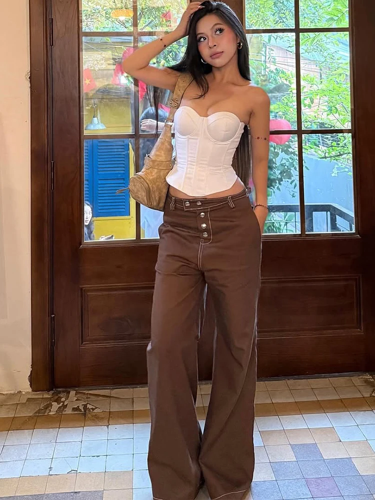 Nibber Fashion Sexy Corset Tops Women Low-Neck Fake Fish Bone Decoration Fit Hottie Street Music Festival Hip-Hop Style Outfits