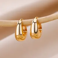 Heart Stainless Steel Earrings for Women Zircon Gold Color Hoop Earring Aesthetic Waterproof Ear Piercing Jewelry Accessories - Image 5