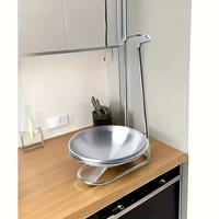 Support pour ustensiles de cuisine et bol en acier inoxydable, support organisateur Vertical peu encombrant pour comptoir, 1 paquet 3
