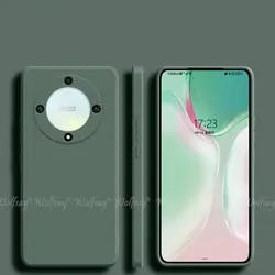 Liquid Silicone Rubber Protector Phone Case for Honor - Premium Durable Cover (Black Green)