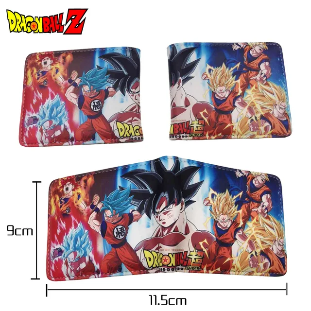 Carteira curta para jovens homens e mulheres Anime Dragon Ball Z Carteira  curta de estudantes de desenho animado japonês Comics Bolsa, Color J,  Medium 