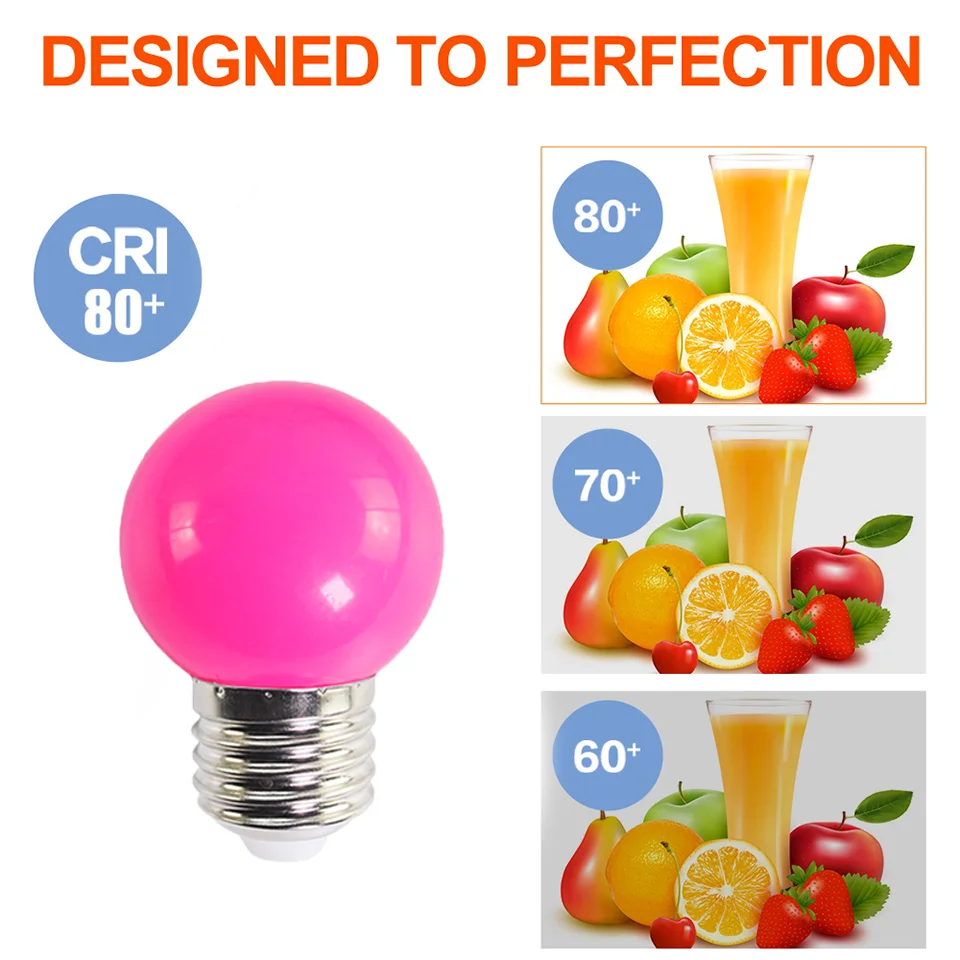 4PCS Colorful G45 LED Bulb E27 3W 220V RGB Blub Energy Saving LED Light Globe Lamp for Party, Festival, Home Decoration