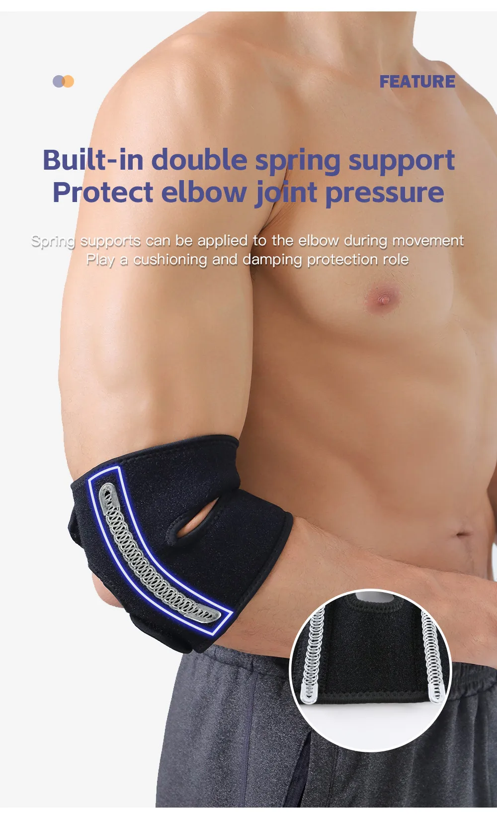 Doppel frühling Ellenbogen Kompression Hülse Unterstützung Klammer Arm Wärmer Arthritis Verband Arm Pads Schutz Stretch Zubehör Für Frauen – Detail 6